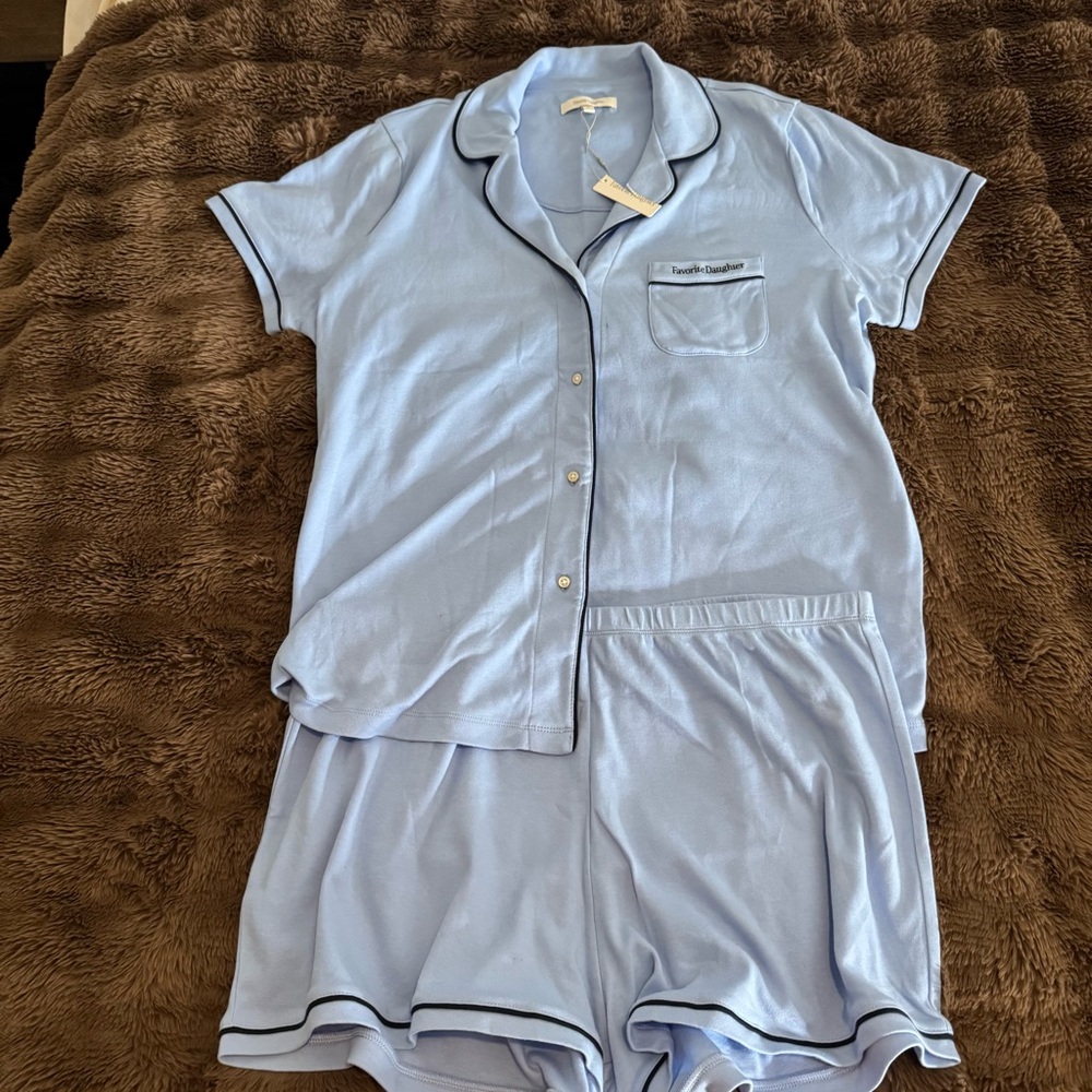 NWT Favorite Daughter Sky Blue Pajama Set SZ XL